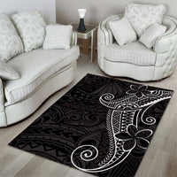 Black White Polynesian Tribal Area Rug - Polynesian Pride