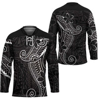 Black White Polynesian Tribal Hockey Jersey - Polynesian Pride