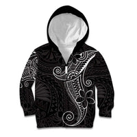 Black White Polynesian Tribal Kid Hoodie - Polynesian Pride