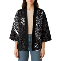 Black White Polynesian Tribal Kimono - Polynesian Pride