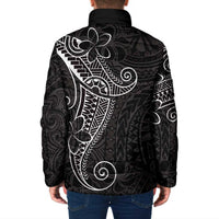 Black White Polynesian Tribal Padded Jacket - Polynesian Pride