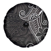 Black White Polynesian Tribal Spare Tire Cover - Polynesian Pride