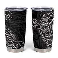 Black White Polynesian Tribal Tumbler Cup - Polynesian Pride
