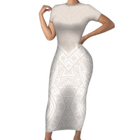 Lotu Tamaiti Tongan Polynesian Art Pattern Family Matching Short Sleeve Bodycon Dress and Hawaiian Shirt Traditional Tribal Motifs - Polynesian Pride