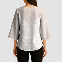 Lotu Tamaiti Tongan Polynesian Art Pattern Kimono Sleeve Blouse Traditional Tribal Motifs - Polynesian Pride