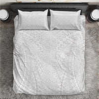 Lotu Tamaiti White Tongan Ngatu Bedding Set Polynesian Tribal Fonulei Pattern - Polynesian Pride