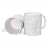 Lotu Tamaiti White Tongan Ngatu Ceramic Mug Polynesian Tribal Fonulei Pattern - Polynesian Pride