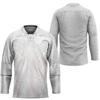 Lotu Tamaiti White Tongan Ngatu Hockey Jersey Polynesian Tribal Fonulei Pattern - Polynesian Pride