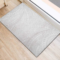 Lotu Tamaiti White Tongan Ngatu Rubber Doormat Polynesian Tribal Fonulei Pattern - Polynesian Pride