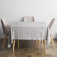 Lotu Tamaiti White Tongan Ngatu Tablecloth Polynesian Tribal Fonulei Pattern - Polynesian Pride