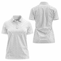 Lotu Tamaiti White Tongan Ngatu Women Polo Shirt Polynesian Tribal Fonulei Pattern LT9 - Polynesian Pride