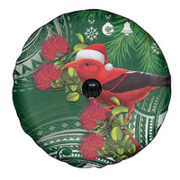 Christmas Hawaii with I'iwi Bird Spare Tire Cover Aloha Mele Kalikimaka - Green Art