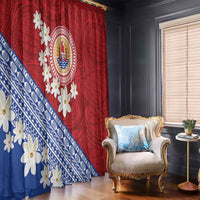French Polynesia Window Curtain Tahitian Tiare Flowers Tribal