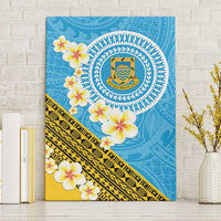 Tuvalu Plumeria Flowers Canvas Wall Art Polynesian Tribal Pattern