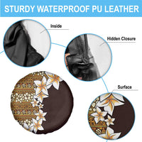 Vintage Hibiscus Turtle Pattern Spare Tire Cover with Plumeria Half Style