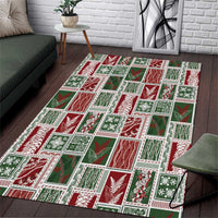 Mele Kalikimaka Hawaiian Quilt and Lei Patchwork Area Rug - Polynesian Pride