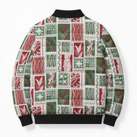 Mele Kalikimaka Hawaiian Quilt and Lei Patchwork Bomber Puffer Jacket - Polynesian Pride