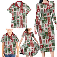 Mele Kalikimaka Hawaiian Quilt and Lei Patchwork Family Matching Long Sleeve Bodycon Dress and Hawaiian Shirt - Polynesian Pride
