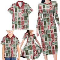Mele Kalikimaka Hawaiian Quilt and Lei Patchwork Family Matching Long Sleeve Bodycon Dress and Hawaiian Shirt LT9 - Polynesian Pride