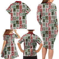 Mele Kalikimaka Hawaiian Quilt and Lei Patchwork Family Matching Long Sleeve Bodycon Dress and Hawaiian Shirt LT9 - Polynesian Pride