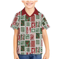 Mele Kalikimaka Hawaiian Quilt and Lei Patchwork Family Matching Mermaid Dress and Hawaiian Shirt - Polynesian Pride