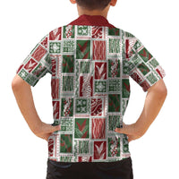 Mele Kalikimaka Hawaiian Quilt and Lei Patchwork Family Matching Off The Shoulder Long Sleeve Dress and Hawaiian Shirt LT9 - Polynesian Pride