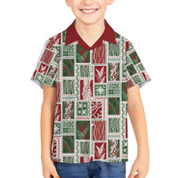 Mele Kalikimaka Hawaiian Quilt and Lei Patchwork Family Matching Off Shoulder Maxi Dress and Hawaiian Shirt - Polynesian Pride