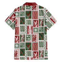 Mele Kalikimaka Hawaiian Quilt and Lei Patchwork Family Matching Off Shoulder Short Dress and Hawaiian Shirt - Polynesian Pride
