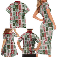 Mele Kalikimaka Hawaiian Quilt and Lei Patchwork Family Matching Short Sleeve Bodycon Dress and Hawaiian Shirt LT9 - Polynesian Pride