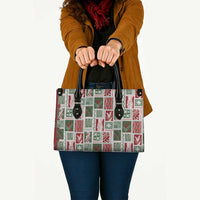 Mele Kalikimaka Hawaiian Quilt and Lei Patchwork Leather Bag - Polynesian Pride