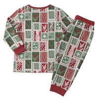 Mele Kalikimaka Hawaiian Quilt and Lei Patchwork Christmas Pajama Set - Polynesian Pride
