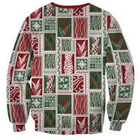 Mele Kalikimaka Hawaiian Quilt and Lei Patchwork Sweatshirt - Polynesian Pride