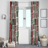 Mele Kalikimaka Hawaiian Quilt and Lei Patchwork Window Curtain - Polynesian Pride