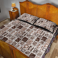 Vintage Aloha Block Quilt Quilt Bed Set Beige Inspired Lei Motifs - Polynesian Pride