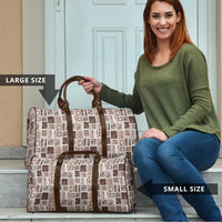 Vintage Aloha Block Quilt Travel Bag Beige Inspired Lei Motifs - Polynesian Pride