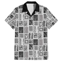 Vintage Aloha Block Quilt Family Matching Long Sleeve Bodycon Dress and Hawaiian Shirt Black Inspired Lei Motifs LT9 Dad's Shirt - Short Sleeve Black - Polynesian Pride