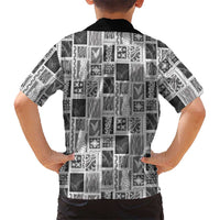 Vintage Aloha Block Quilt Family Matching Mermaid Dress and Hawaiian Shirt Black Inspired Lei Motifs LT9 - Polynesian Pride