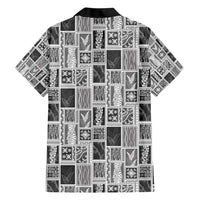Vintage Aloha Block Quilt Family Matching Short Sleeve Bodycon Dress and Hawaiian Shirt Black Inspired Lei Motifs LT9 - Polynesian Pride