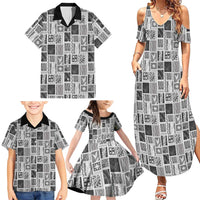 Vintage Aloha Block Quilt Family Matching Summer Maxi Dress and Hawaiian Shirt Black Inspired Lei Motifs LT9 - Polynesian Pride