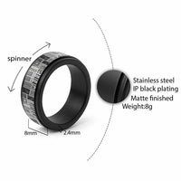 Vintage Aloha Block Quilt Spinner Ring Black Inspired Lei Motifs - Polynesian Pride