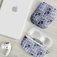Vintage Aloha Block Quilt AirPods Case Blue Inspired Lei Motifs - Polynesian Pride