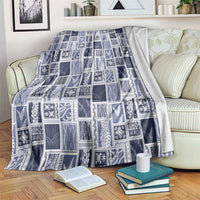 Vintage Aloha Block Quilt Blanket Blue Inspired Lei Motifs - Polynesian Pride