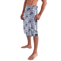 Vintage Aloha Block Quilt Lavalava Blue Inspired Lei Motifs - Polynesian Pride