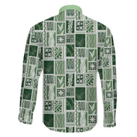 Vintage Aloha Block Quilt Family Matching Summer Maxi Dress and Hawaiian Shirt Green Inspired Lei Motifs LT9 - Polynesian Pride