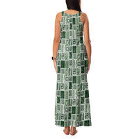 Vintage Aloha Block Quilt Family Matching Tank Maxi Dress and Hawaiian Shirt Green Inspired Lei Motifs LT9 - Polynesian Pride