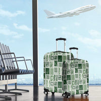 Vintage Aloha Block Quilt Luggage Cover Green Inspired Lei Motifs - Polynesian Pride