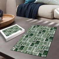 Vintage Aloha Block Quilt Puzzle Green Inspired Lei Motifs - Polynesian Pride