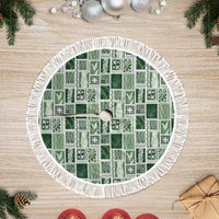 Vintage Aloha Block Quilt Tree Skirt Green Inspired Lei Motifs - Polynesian Pride