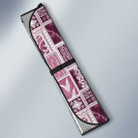 Vintage Aloha Block Quilt Auto Sun Shade Pink Inspired Lei Motifs - Polynesian Pride