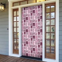 Vintage Aloha Block Quilt Door Cover Pink Inspired Lei Motifs - Polynesian Pride
